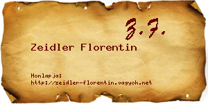 Zeidler Florentin névjegykártya